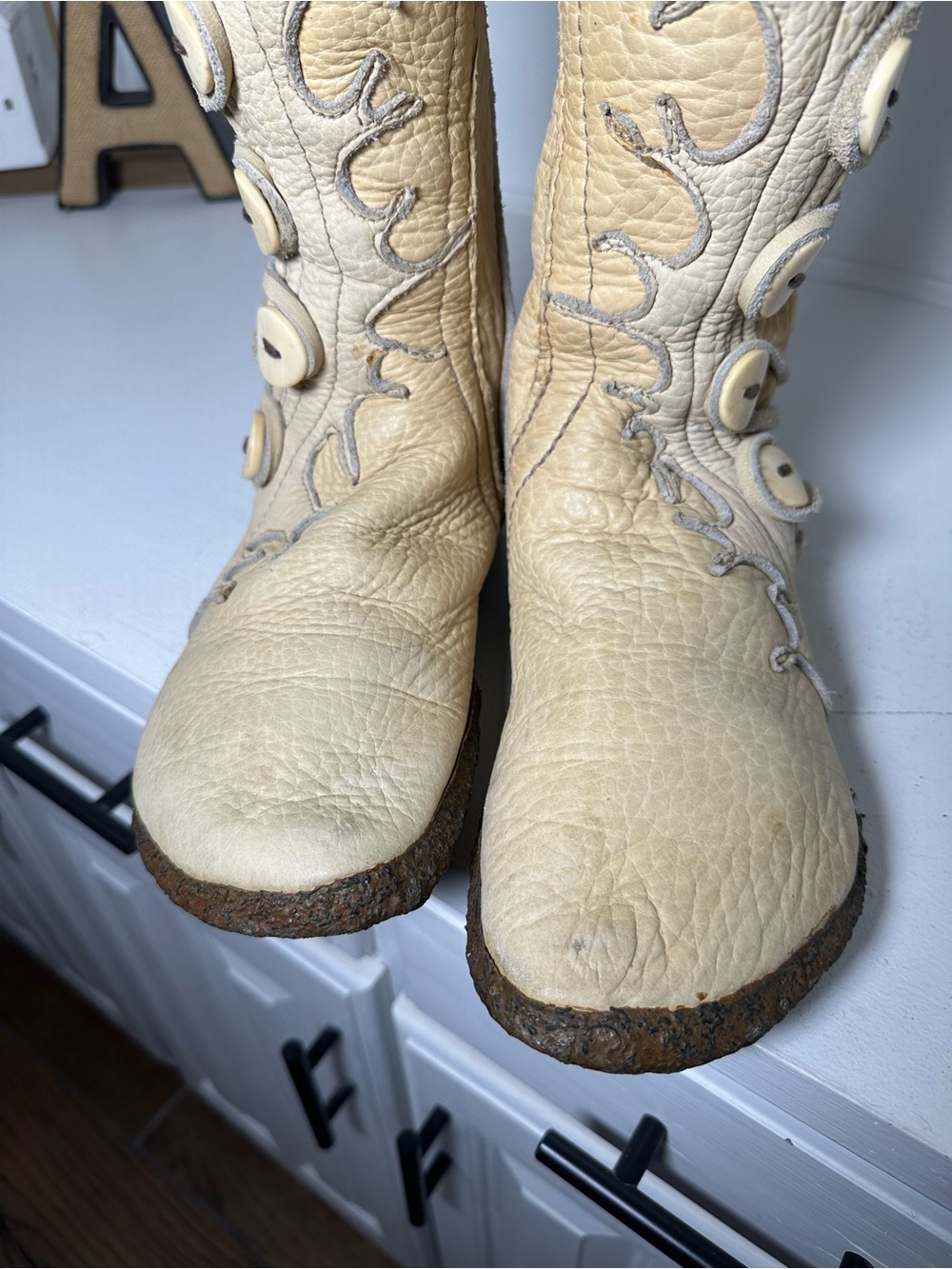 Richard Heinel Original Tall Boot Vintage Handmade Artisan Leather Boho 8-9 Rare - Picture 4 of 11